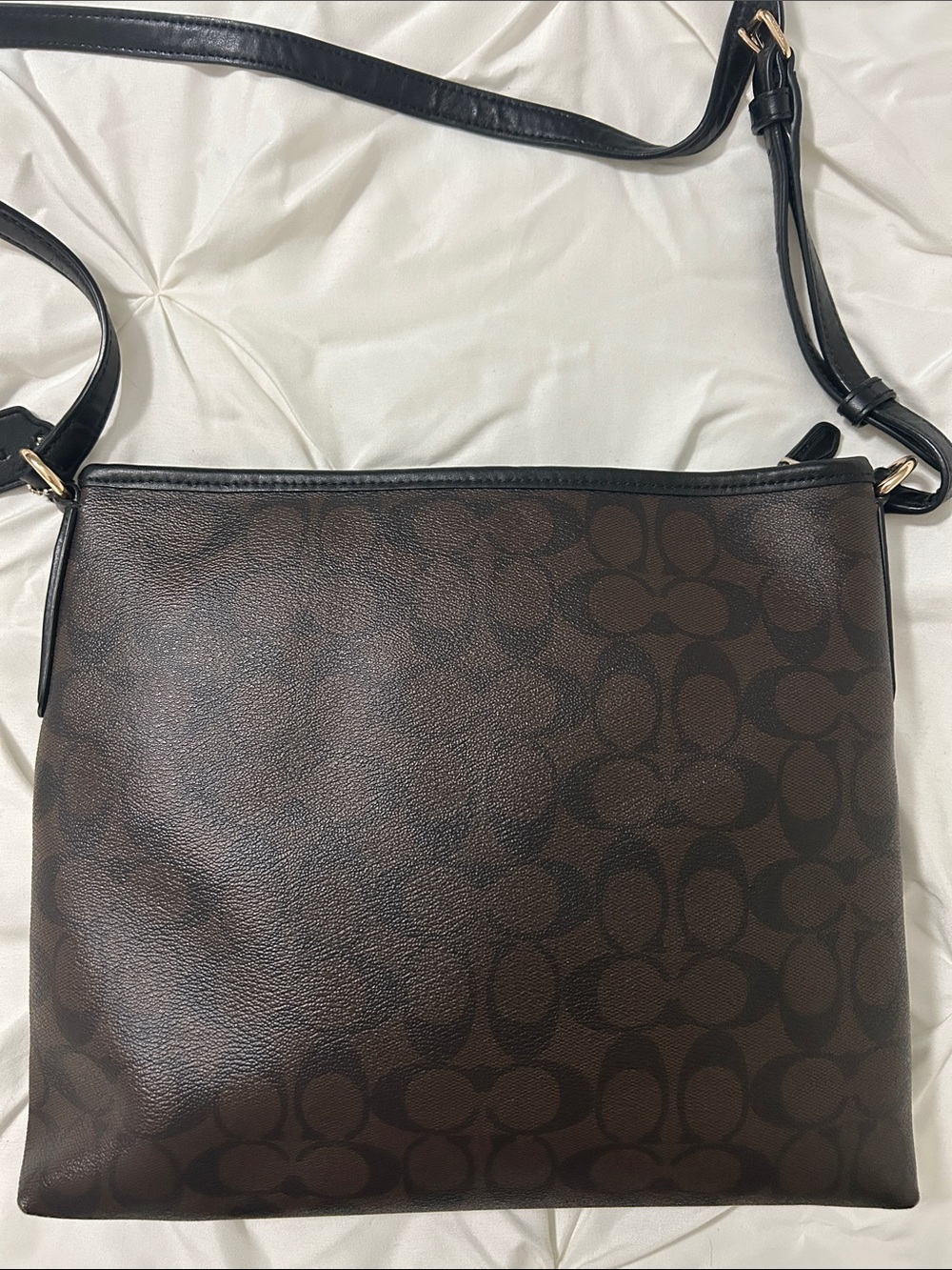 Coach Dark Brown Signature Messenger Bag - Picture 2 of 4